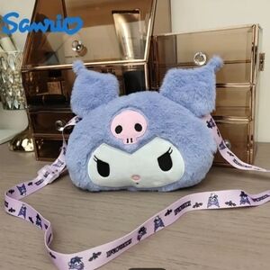Sanrio Kuromi Cute Plush Shoulder Crossbody Bag Purse- Violet